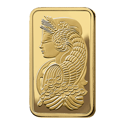 A picture of a 1 gram Gold Bar - PAMP Suisse Lady Fortuna (w/Assay)